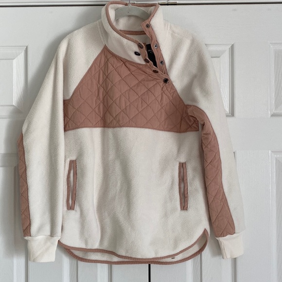 Abercrombie Asymmetric Snap Fleece - Picture 1 of 2